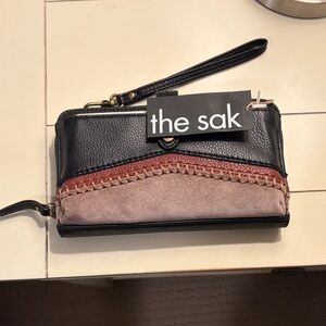The Sak Black and Brown Wristlet